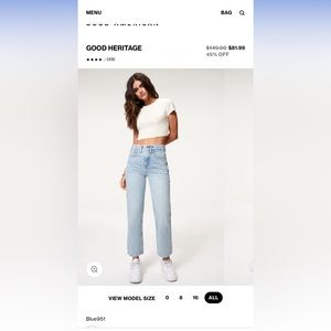 NWT SOLD OUT SIZE ON GOOD AMERICAN!! Good Heritage Crop Jeans